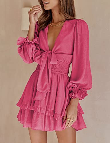 AILUNSNIKA Women's Knotted Tiered Mini Dress - Velora Luxury Fashion