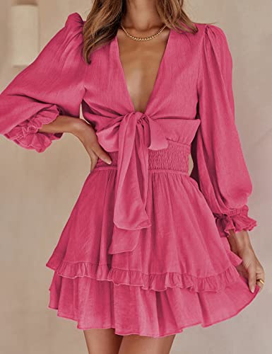 AILUNSNIKA Women's Knotted Tiered Mini Dress - Velora Luxury Fashion