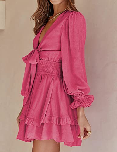 AILUNSNIKA Women's Knotted Tiered Mini Dress - Velora Luxury Fashion