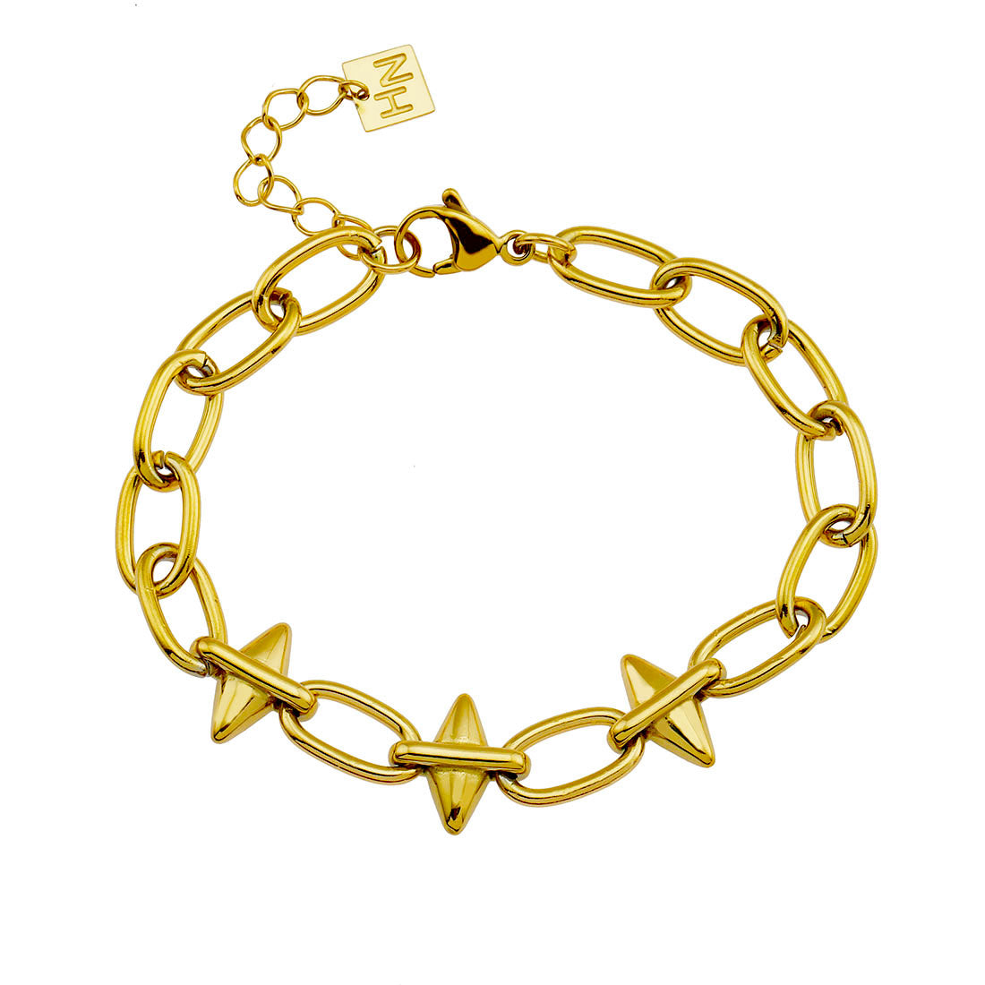 ALLYSON Link-Chain Bracelet with Industrial Shaped Driblets - Velora Luxury Fashion