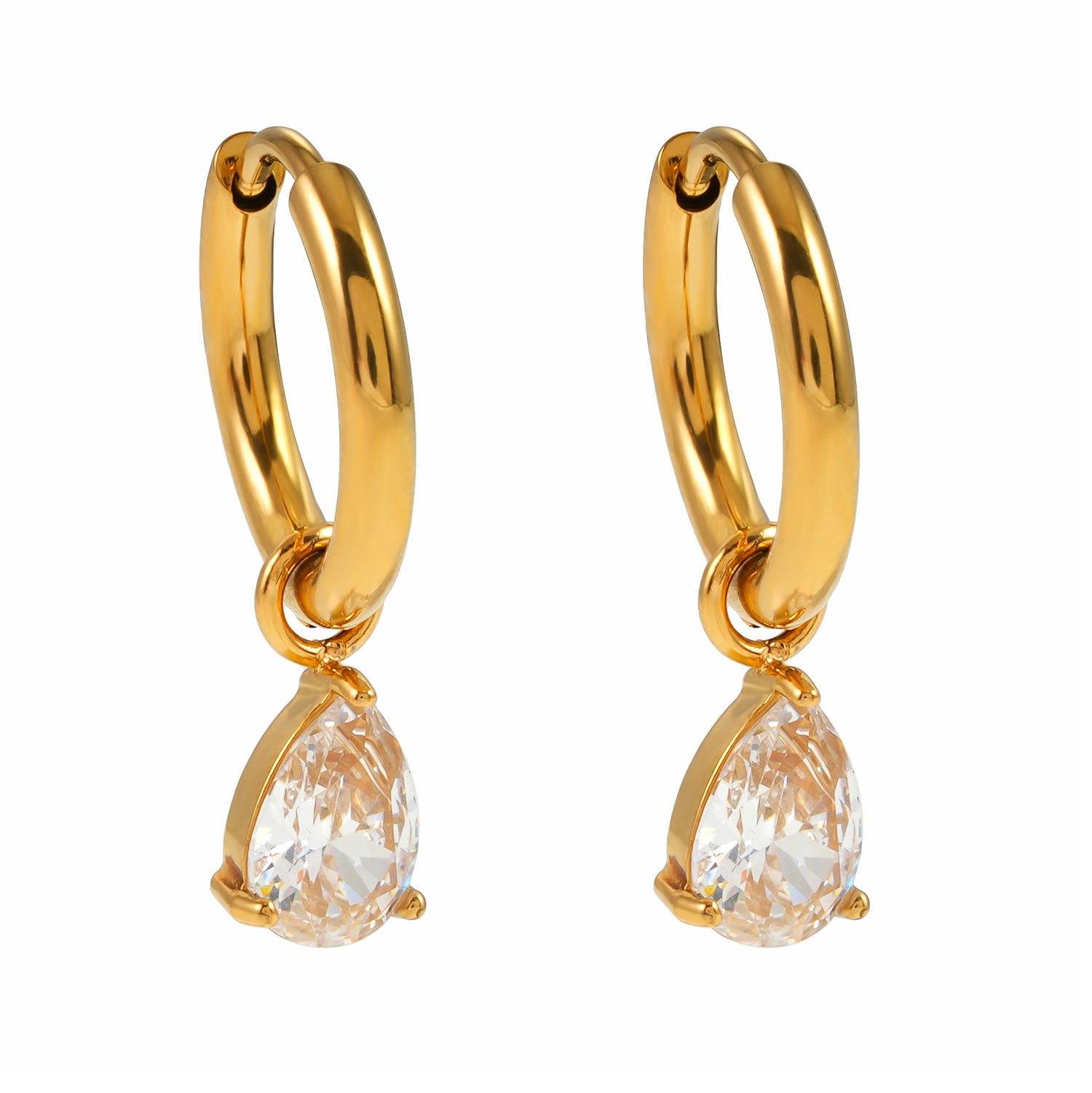 ANNAPOLIS Gold: Vintage Inspired Mini Hoops With Pearl Zirconia Charms - Velora Luxury Fashion