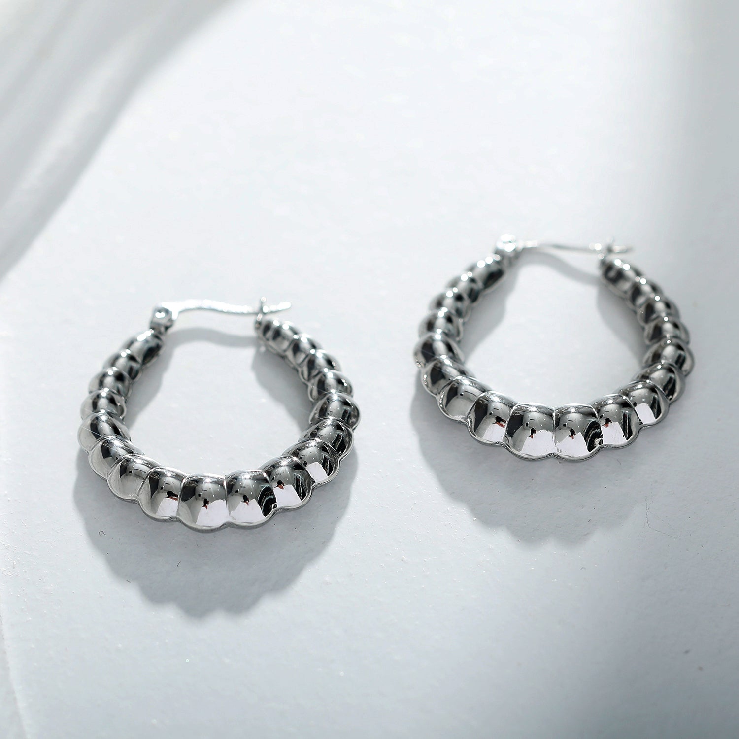 ANYA 72201S Croissant Hoops Silver - Velora Luxury Fashion