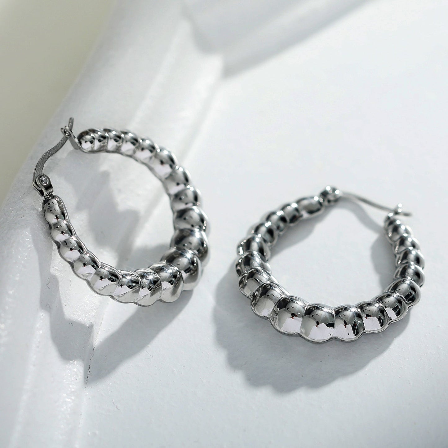 ANYA 72201S Croissant Hoops Silver - Velora Luxury Fashion