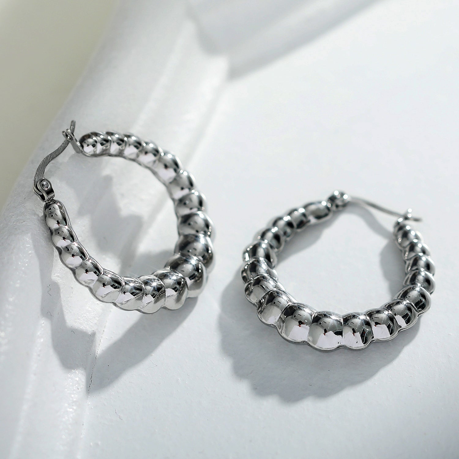 ANYA 72201S Croissant Hoops Silver - Velora Luxury Fashion