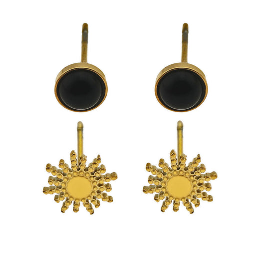 ASPEN 2-Pair Stud Earrings Set - Velora Luxury Fashion