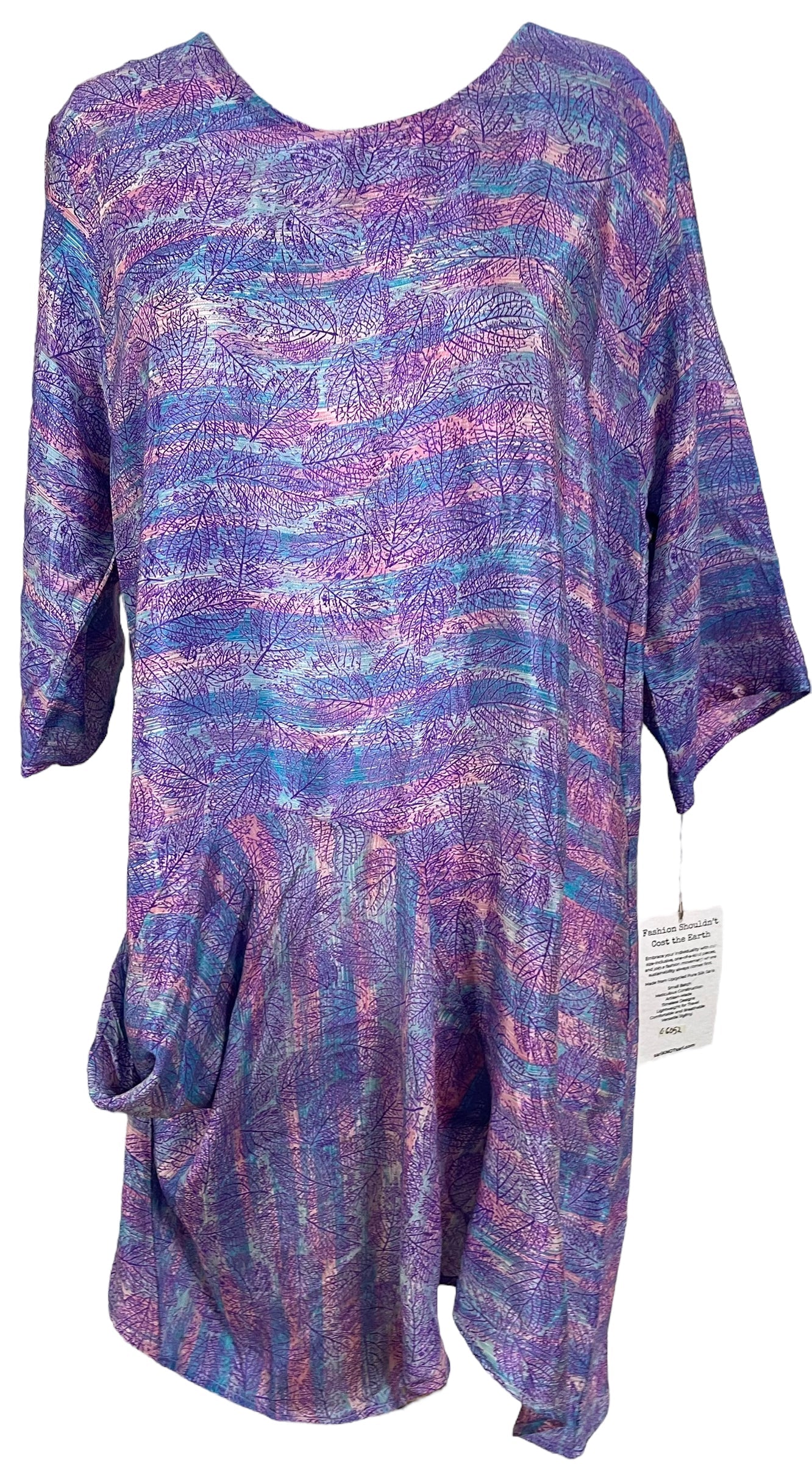 PRC6052 Avatar Pure Silk Self Pocket Tunic Dress - Velora