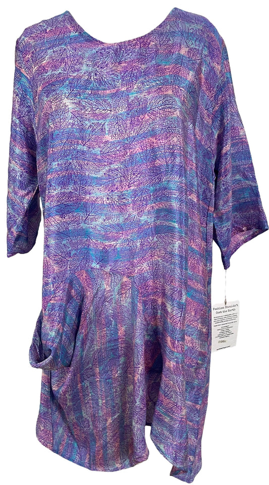 PRC6052 Avatar Pure Silk Self Pocket Tunic Dress - Velora