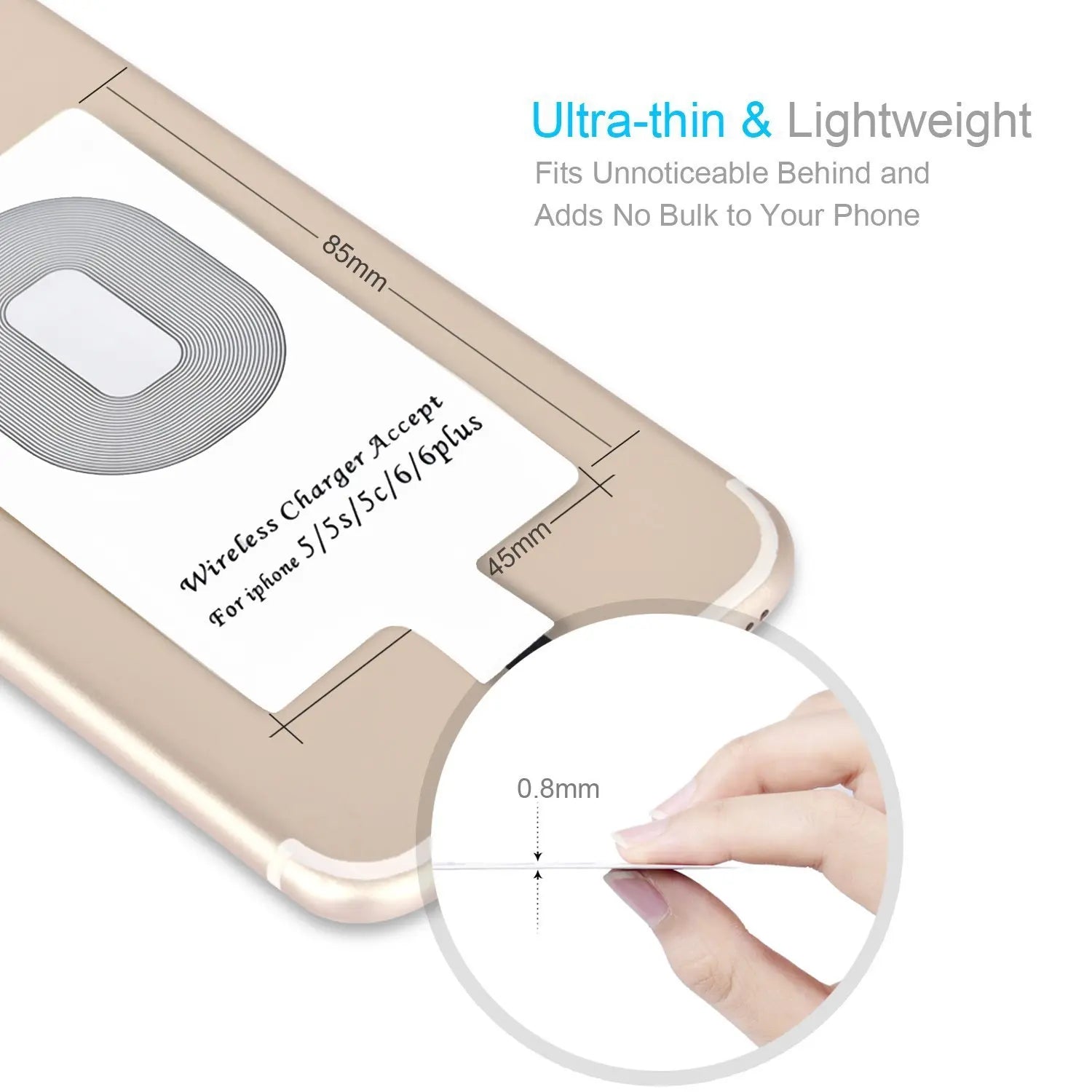 Wireless Charging Station with Receiver Chip Lightning Compatible Wireless Charger for iPhone Velora