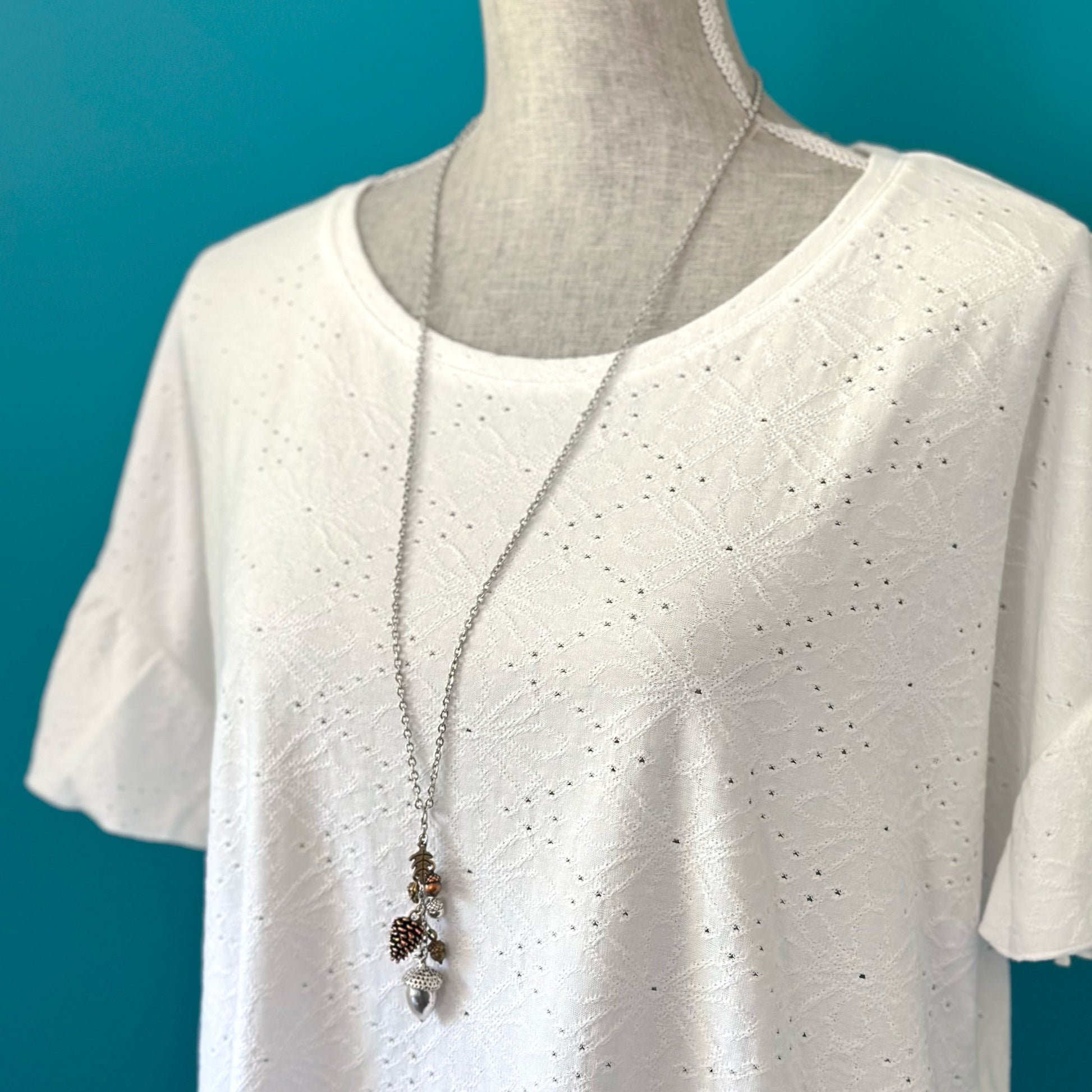 Acorn & Pinecone Necklace – Fall Woodland Pendant Gift - Velora Luxury Fashion