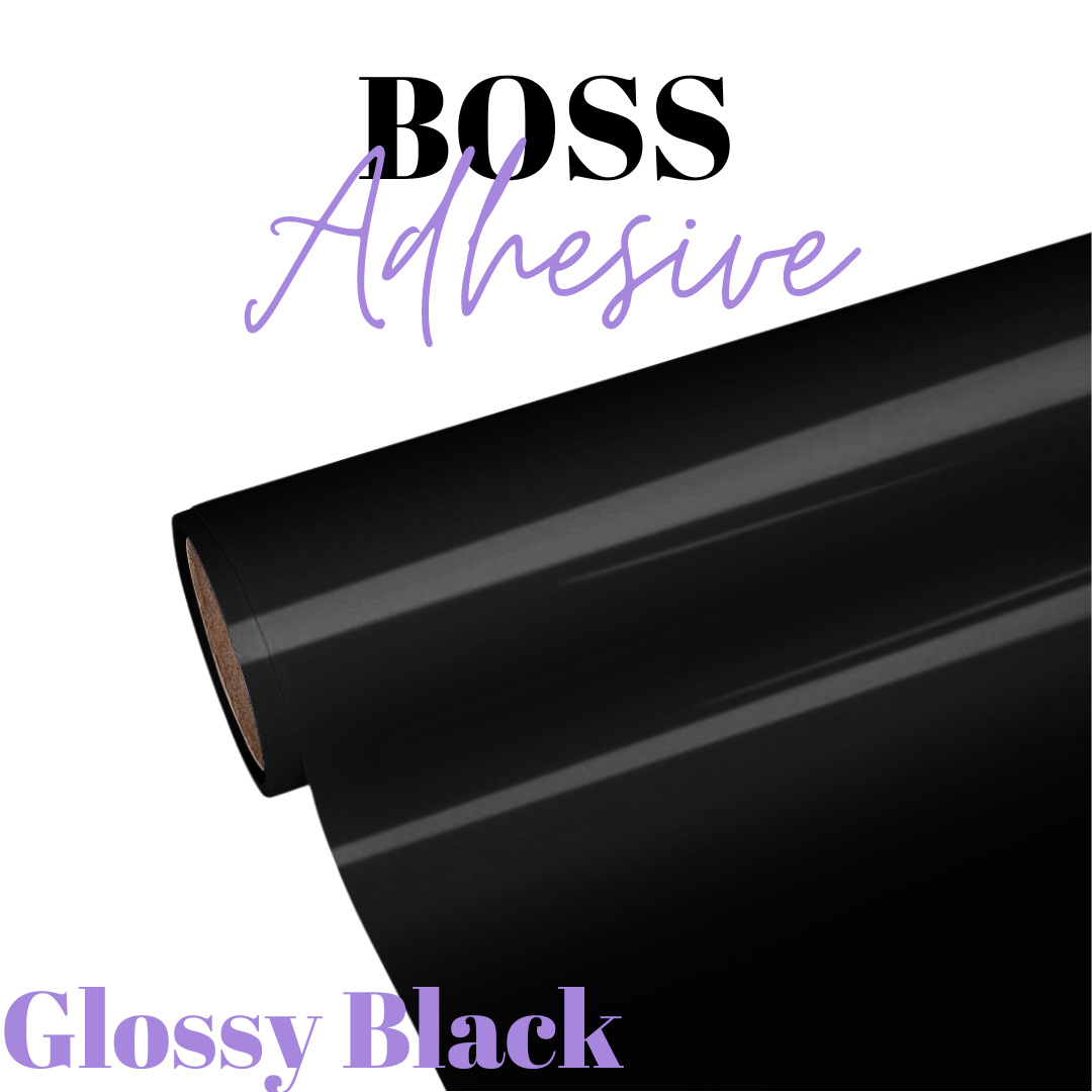 Adhesive Vinyl- Boss Adhesive - Glossy Black - Velora Luxury Fashion