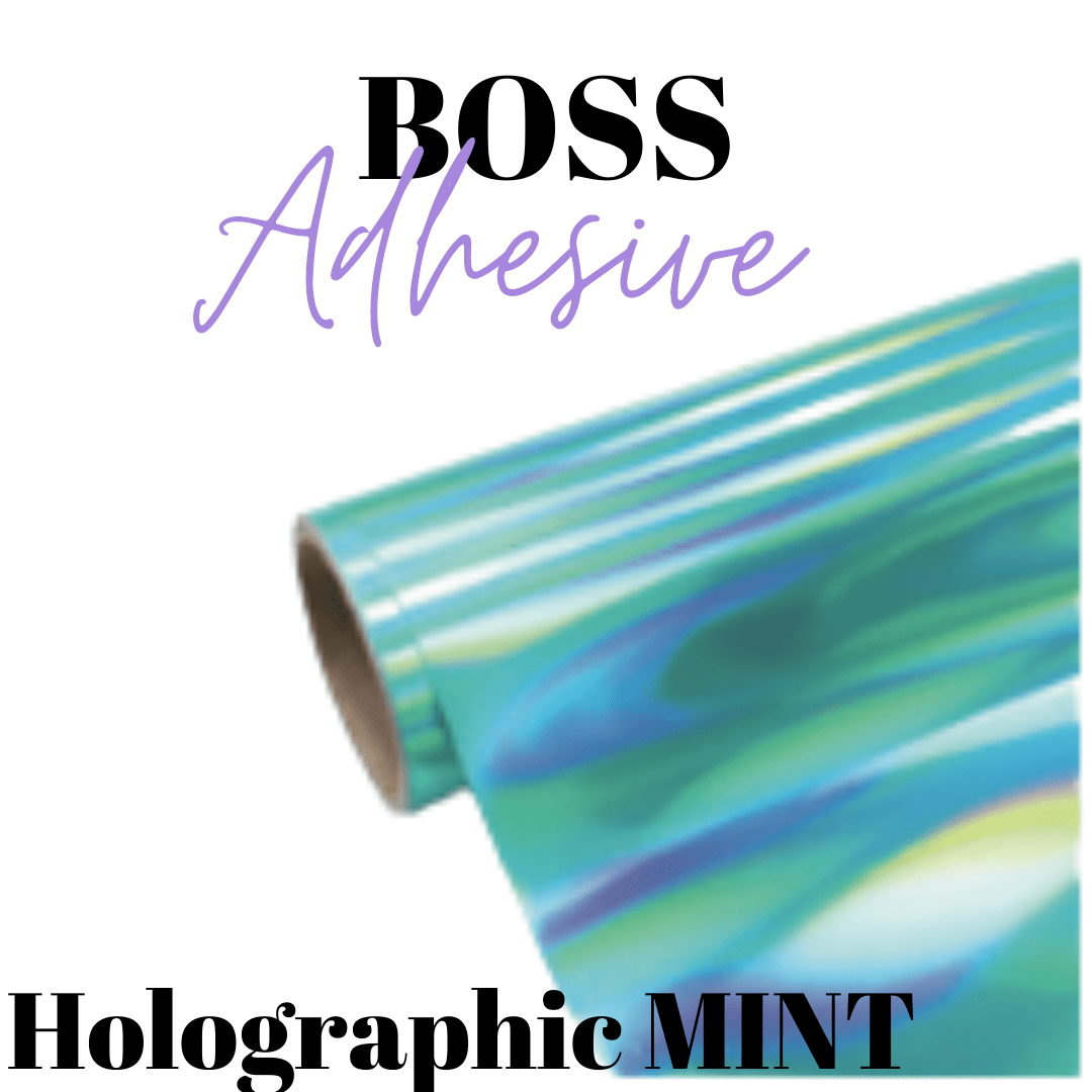 Adhesive Vinyl- Boss Adhesive - HOLO MINT - Velora Luxury Fashion