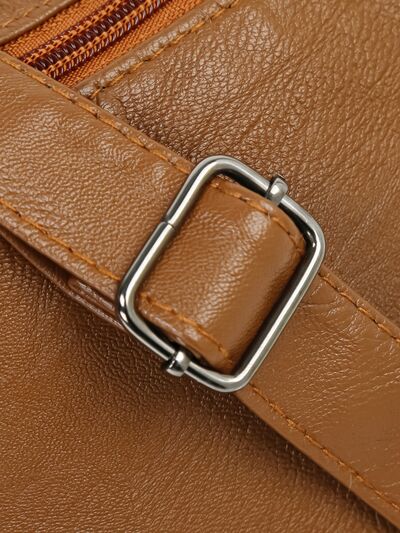 Adjustable Strap PU Leather Shoulder Bag - Velora Luxury Fashion