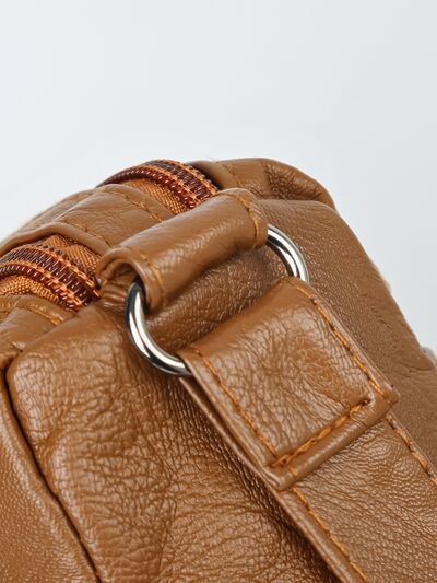 Adjustable Strap PU Leather Shoulder Bag - Velora Luxury Fashion