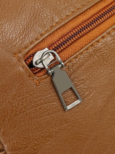 Adjustable Strap PU Leather Shoulder Bag - Velora Luxury Fashion