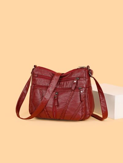 Adjustable Strap PU Leather Shoulder Bag - Velora Luxury Fashion