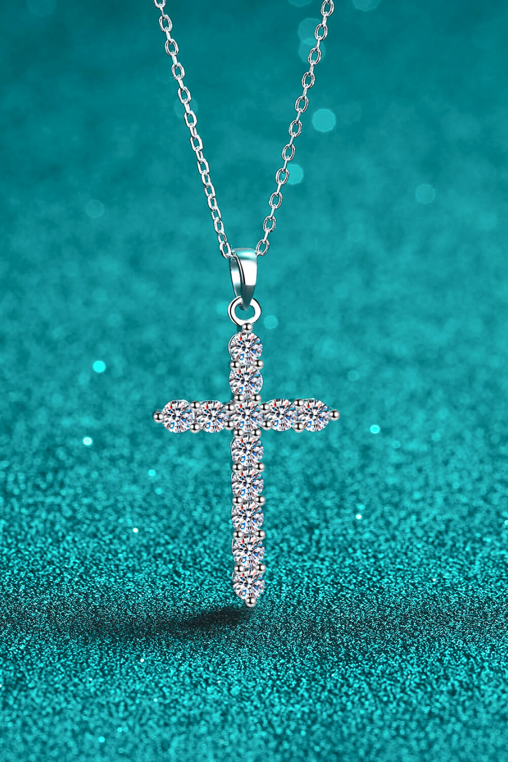 Adored 925 Sterling Silver Cross Moissanite Necklace - Velora Luxury Fashion