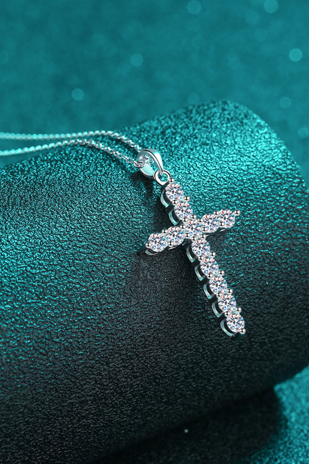 Adored 925 Sterling Silver Cross Moissanite Necklace - Velora Luxury Fashion