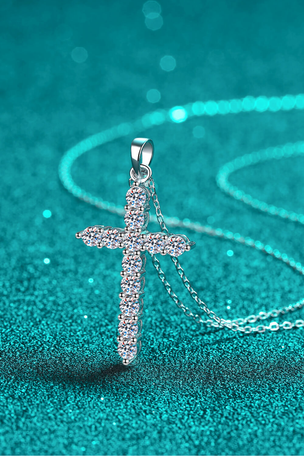 Adored 925 Sterling Silver Cross Moissanite Necklace - Velora Luxury Fashion