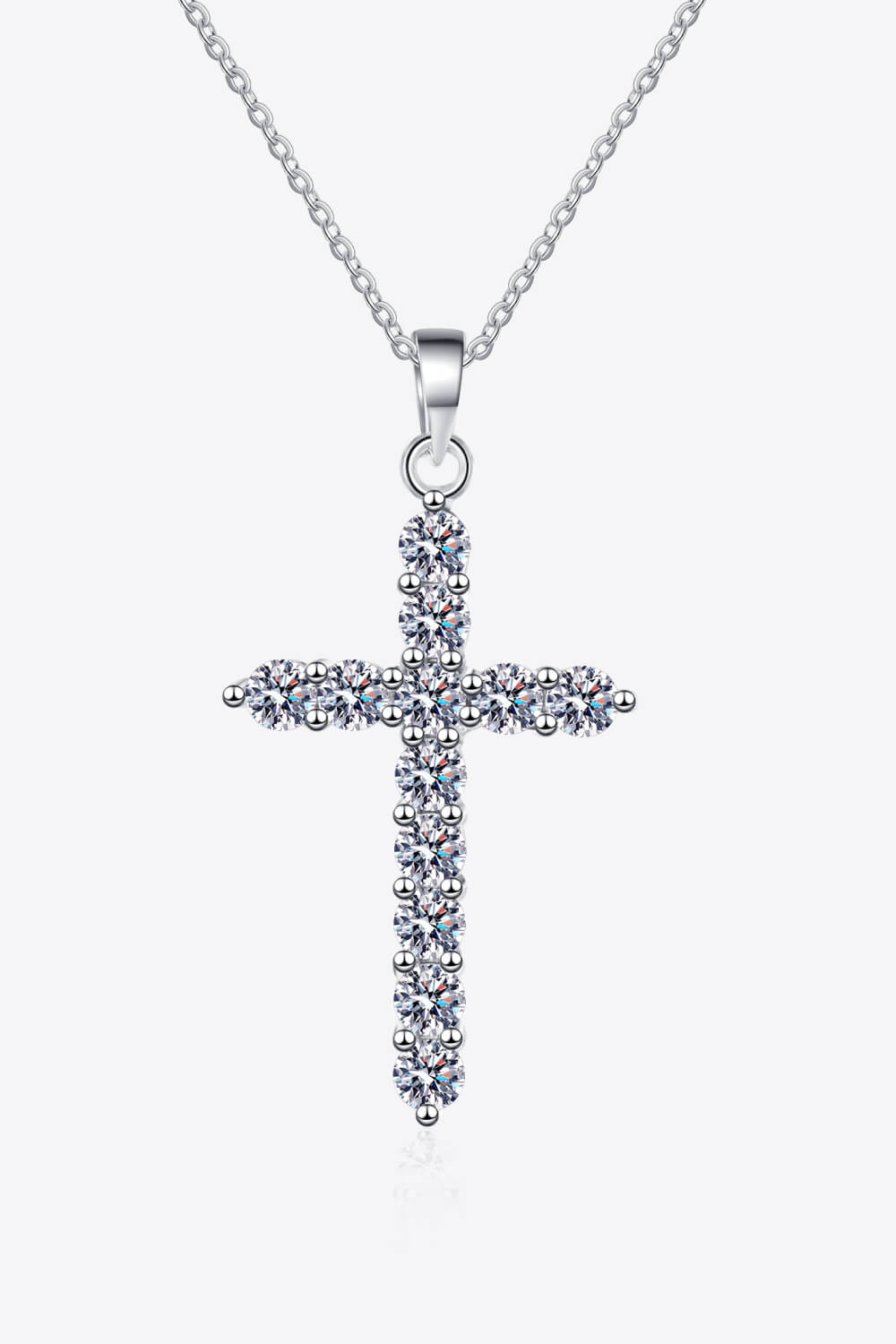 Adored 925 Sterling Silver Cross Moissanite Necklace - Velora Luxury Fashion