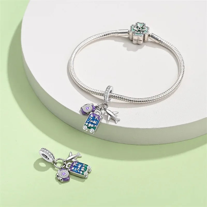 Adventure Awaits Sterling Silver Travel Charm - Velora Luxury Fashion