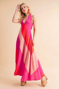 Aemi+Co Color Block Sleeveless Maxi Dress - Velora Luxury Fashion