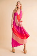 Aemi+Co Color Block Sleeveless Maxi Dress - Velora Luxury Fashion