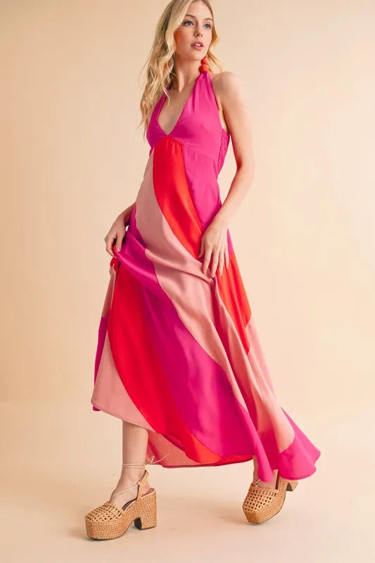 Aemi+Co Color Block Sleeveless Maxi Dress - Velora