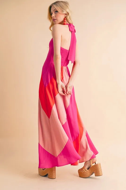 Aemi+Co Color Block Sleeveless Maxi Dress - Velora