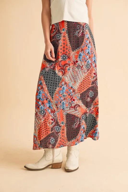 Aemi + Co Printed Maxi Skirt - Velora Luxury Fashion