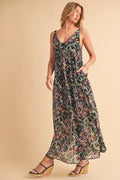 Aemi + Co Printed V-Neck Frill Tiered Cami Dress - Velora Luxury Fashion