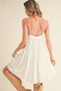 Aemi + Co Ruched Plunge Mini Cami Dress - Velora Luxury Fashion