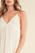 Aemi + Co Ruched Plunge Mini Cami Dress - Velora Luxury Fashion