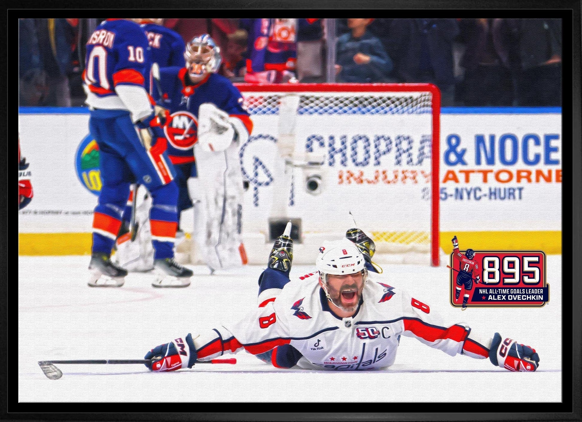 Alexander Ovechkin 20x29 Framed Canvas 895 Goals Celebration Washington Capitals - Velora Luxury Fashion