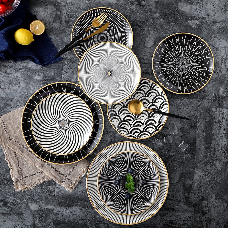 Allure Geometry Dinnerware Set - Velora Luxury Fashion