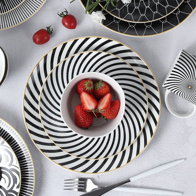 Allure Geometry Dinnerware Set - Velora Luxury Fashion
