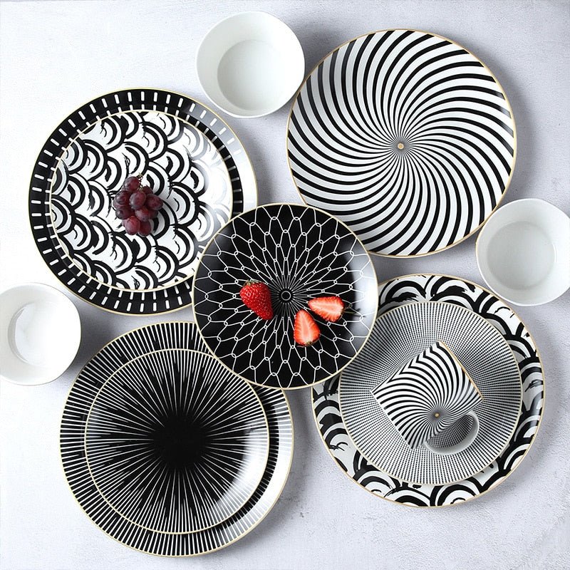 Allure Geometry Dinnerware Set - Velora Luxury Fashion