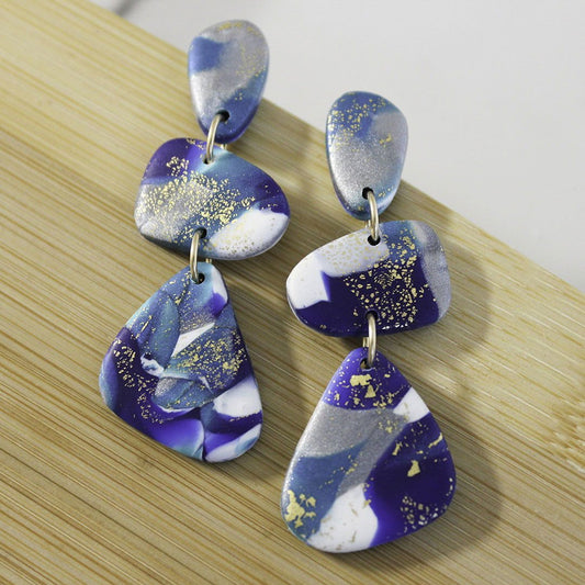 Alma Rosa Polymer Clay Stone Earrings - Unique Artistry - Velora Luxury Fashion
