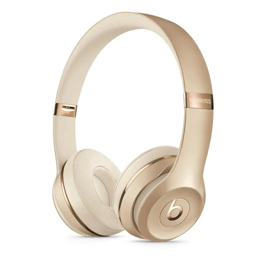 Beats Solo3 Wireless On-Ear Headphones - Gold (2023 Model) (Renewed)