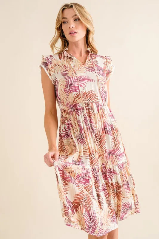 And The Why Boho Printed Tiered Dress - Velora Luxury Fashion