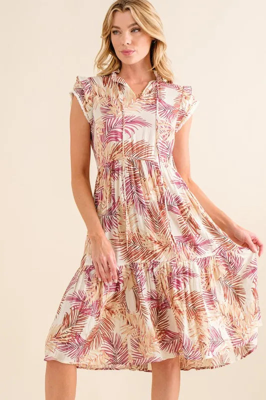 And The Why Boho Printed Tiered Dress - Velora Luxury Fashion