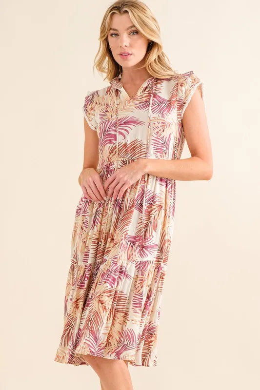 And The Why Boho Printed Tiered Dress - Velora Luxury Fashion