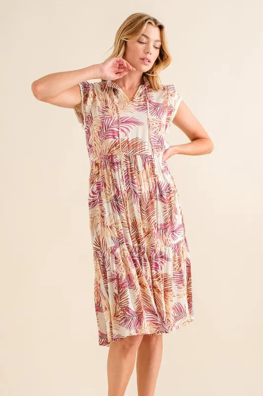 And The Why Boho Printed Tiered Dress - Velora Luxury Fashion