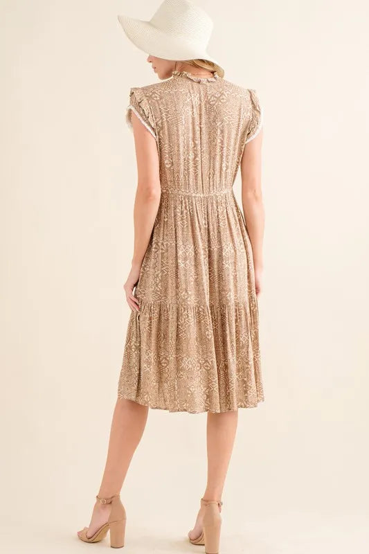 And The Why Boho Printed Tiered Maxi Dress - Velora Luxury Fashion