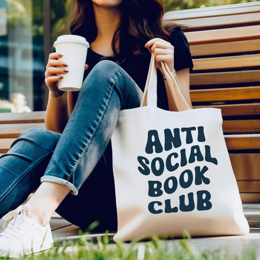 Anti social book club tote - Velora Luxury Fashion