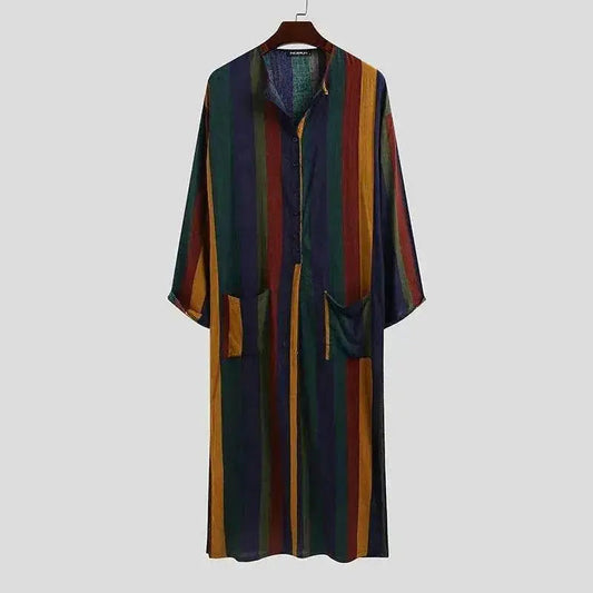 Arab Striped Printed Arab  Men's Robe