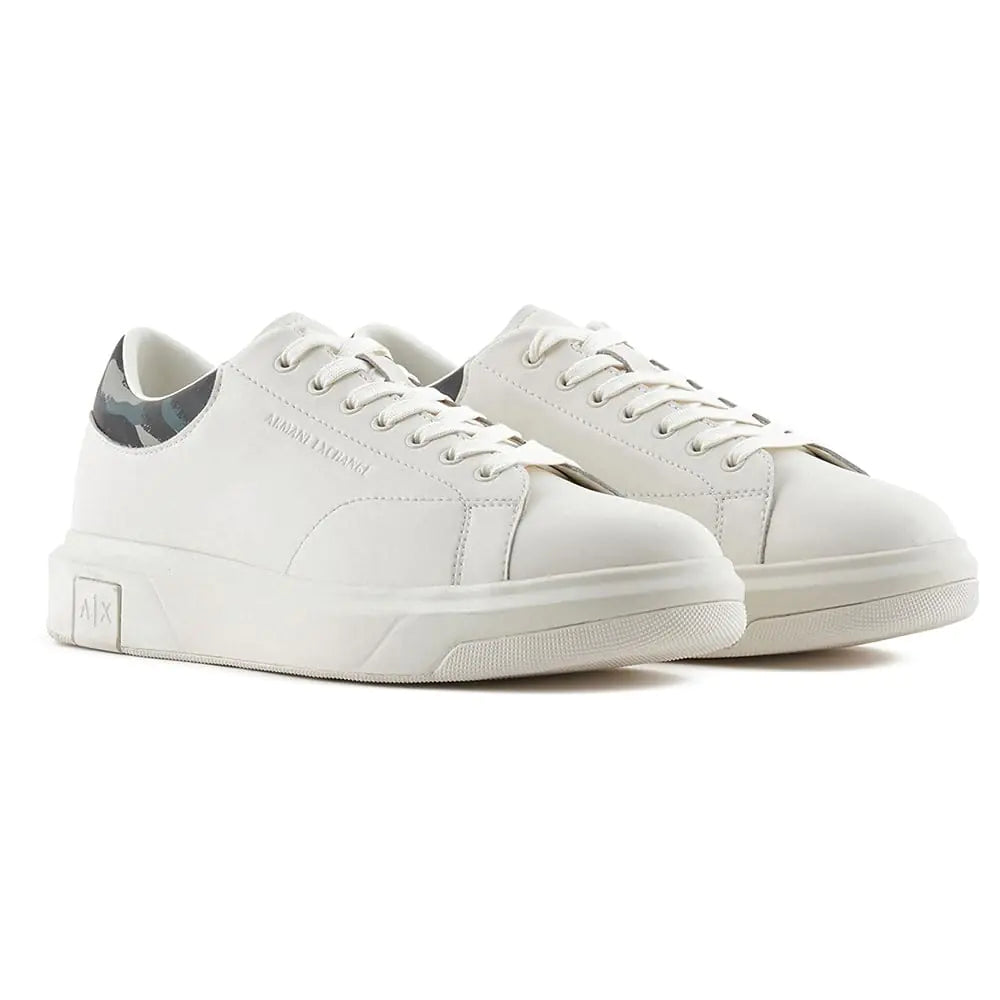 Armani Exchange Mens Venice Lace Up Sneaker Off White+Camo 11.5 - Velora Luxury Fashion