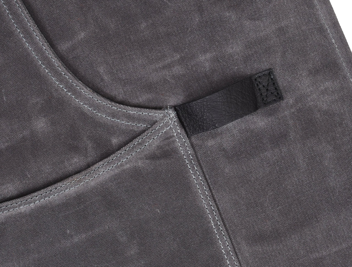 Arucas Leather Canvas Apron - Stress Grey - Velora Luxury Fashion