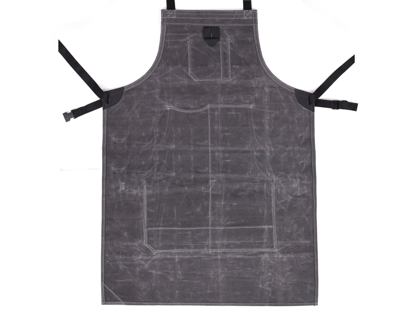 Arucas Leather Canvas Apron - Stress Grey - Velora Luxury Fashion