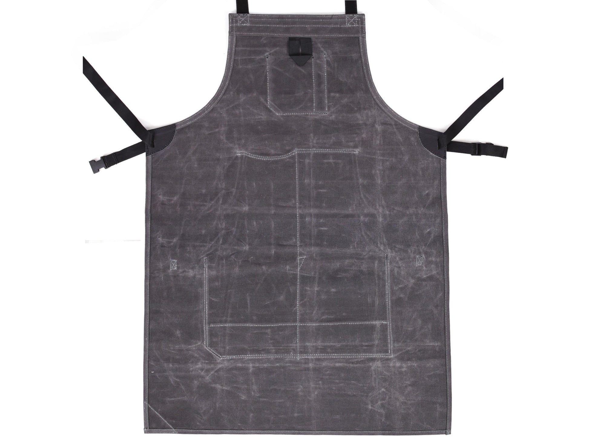 Arucas Leather Canvas Apron - Stress Grey - Velora Luxury Fashion