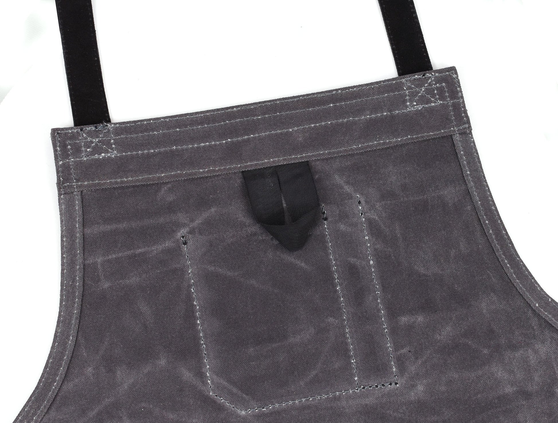 Arucas Leather Canvas Apron - Stress Grey - Velora Luxury Fashion